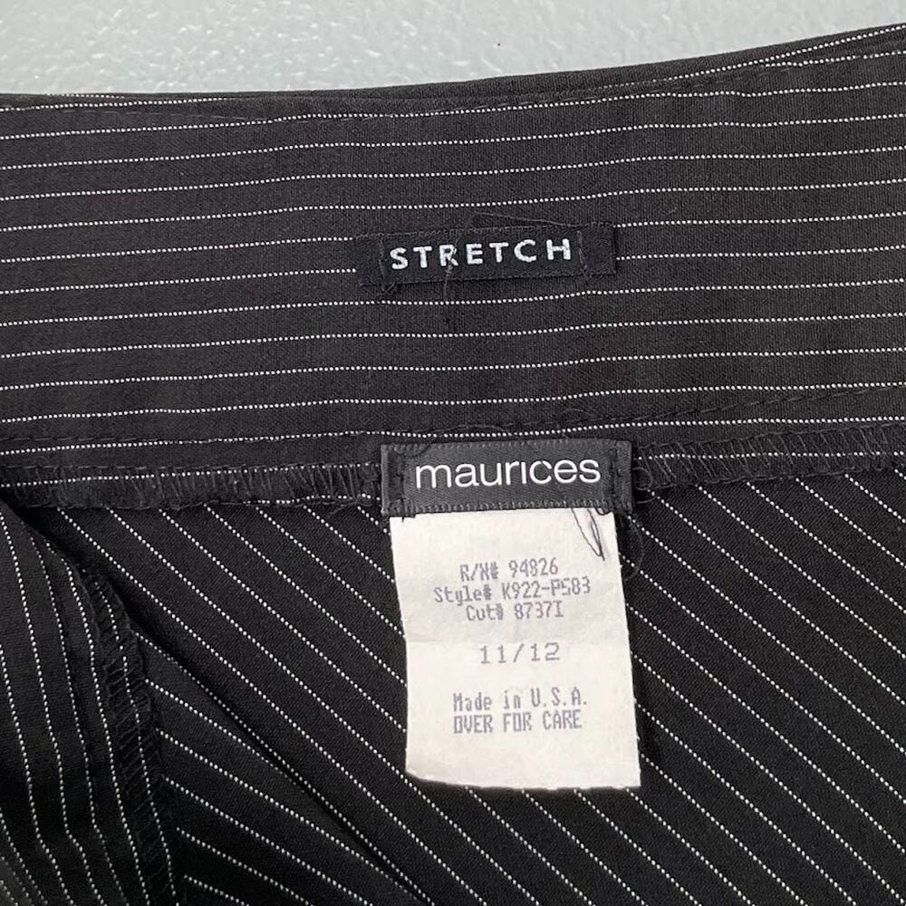 Vintage Y2K Asymmetrical Size 11 12 Black White Pinstripe Skirt Witchy Gothic - Picture 6 of 10